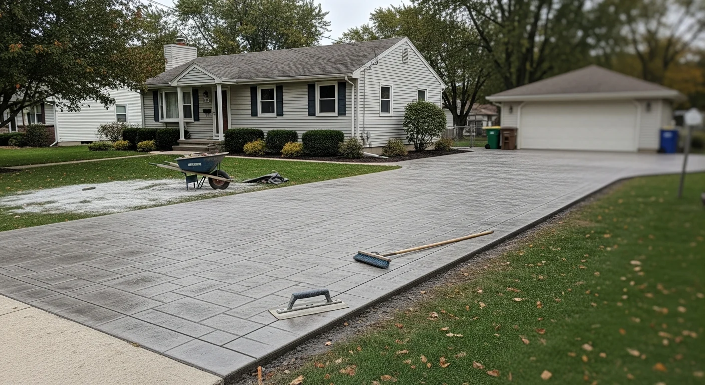 Decorative concrete patio installation in Medina County