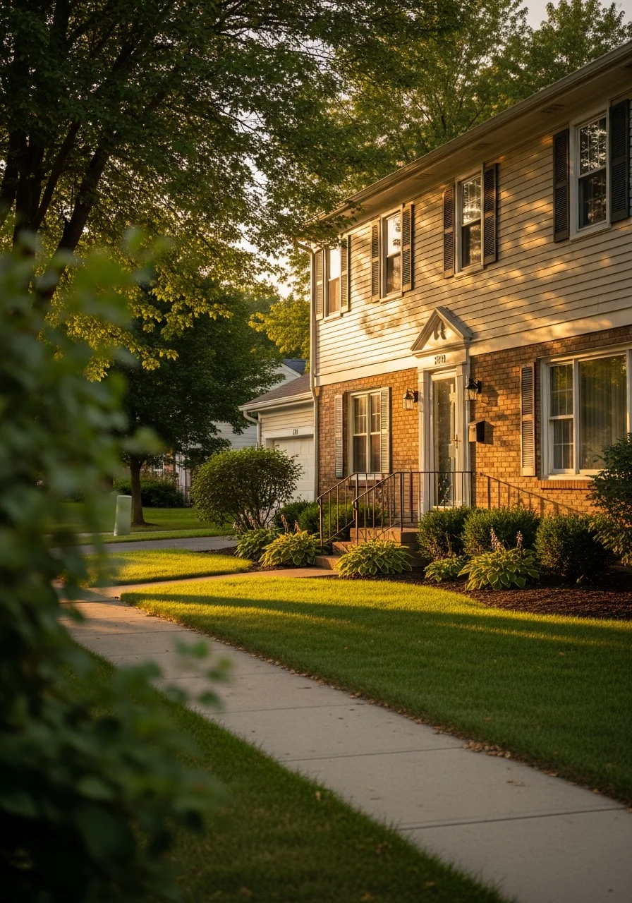 Portrait view of a typical Summit County home with mature landscaping and residential street setting.
